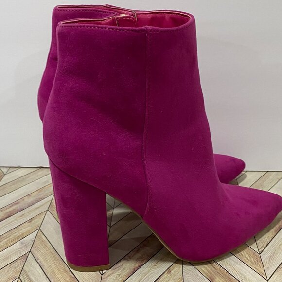Hot Pink Block Heel Ankle Boots – Size 8.5 (EU 39) - Picture 4 of 7